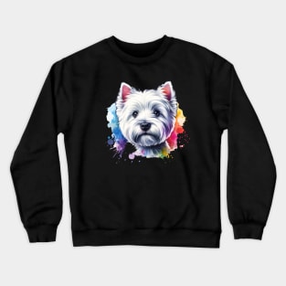 Bright Watercolor West Highland White Terrier Westie Crewneck Sweatshirt